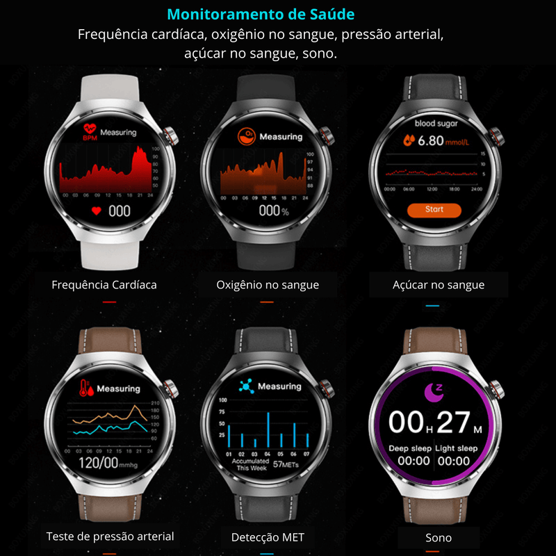 Smartwatch GT4 - 1 Pulseira em Silicone