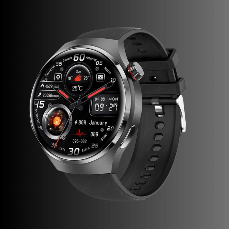 Smartwatch GT4 - 1 Pulseira em Aço, Ganhe + 2 Pulseiras em Silicone de Brinde